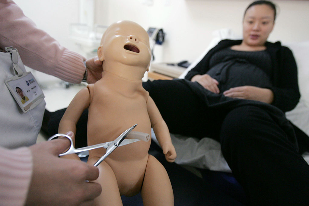 Pregnant Women Attend Child Birth Training Class In Beijing