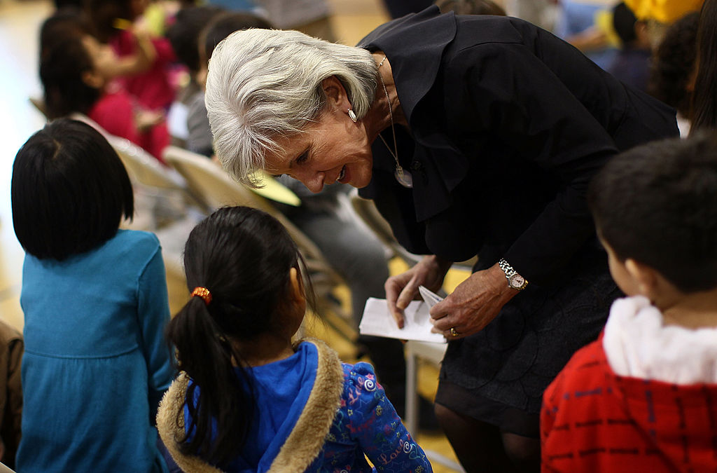 Sebelius And Duncan Attend H1N1 Immunization Clinic At Elementary School