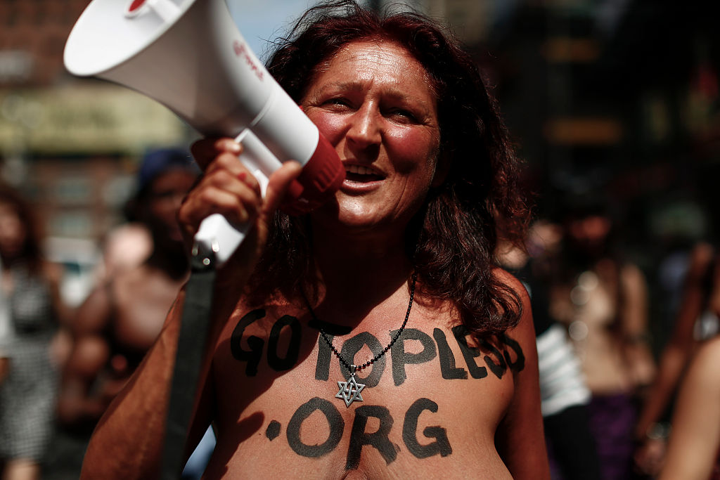Topless March Held In New York City
