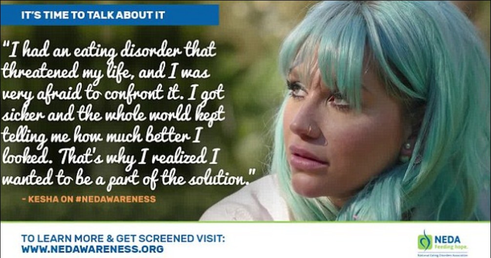 Kesha Helps PSA With Eating Disorder Campaign To Help Raise Awareness