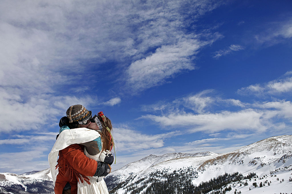 Skiing Couples Wed Atop Colorado's Loveland Ski Area