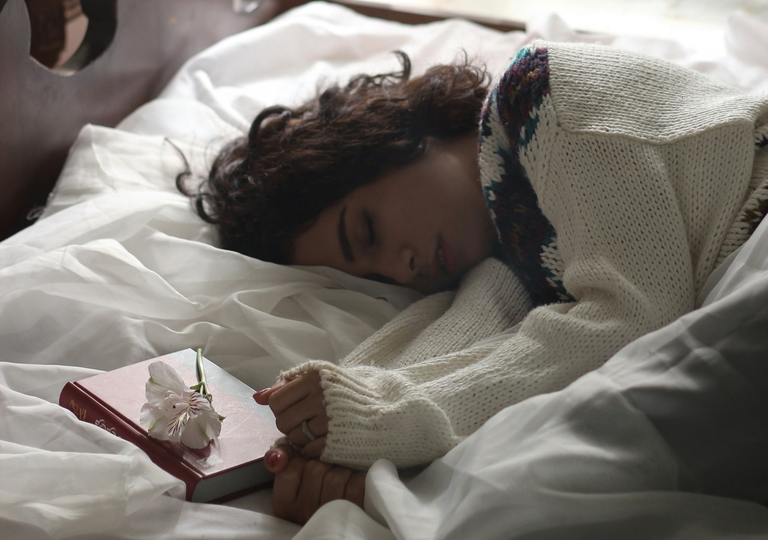 girl asleep with notebook 
